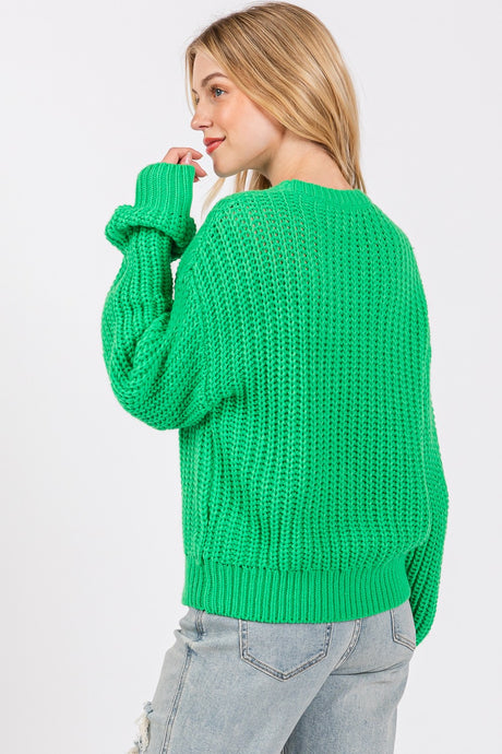 SAGE + FIG Round Neck Drop Shoulder Sweater | Hanalas