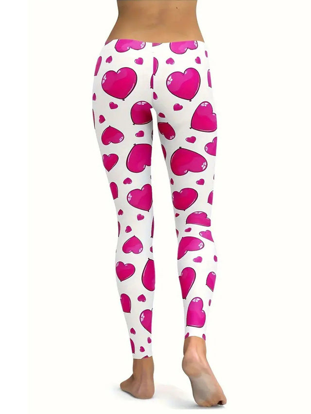 Heart Print Skinny Pants | Hanalas