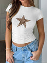 Devine Star Round Neck Short Sleeve T-Shirt | Hanalas