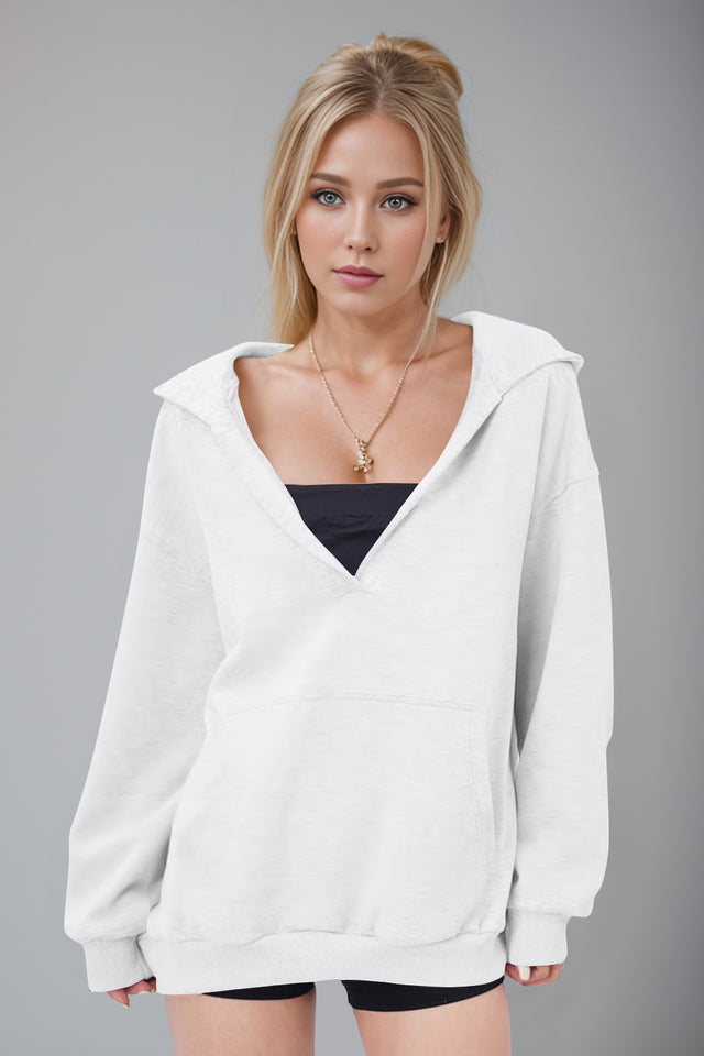 Basic Bae Air Scuba Kangaroo Pocket Long Sleeve Hoodie | Hanalas