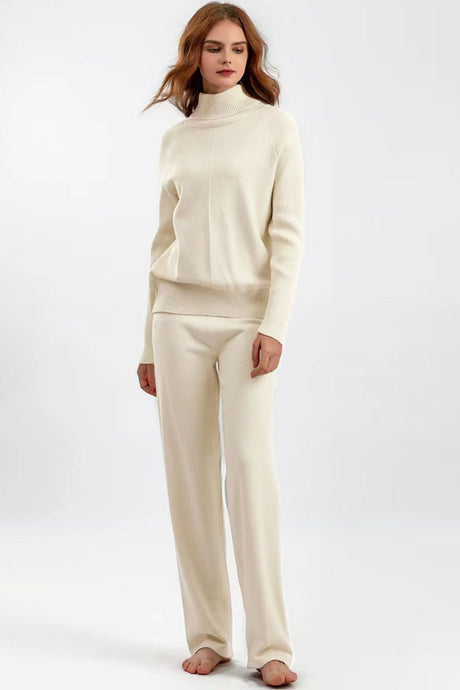 Basic Bae Turtleneck Raglan Sleeve Top and Pants Sweater Set Trendsi Hanalas