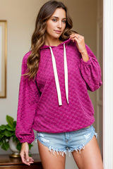 Drawstring Dropped Shoulder Long Sleeve Hoodie