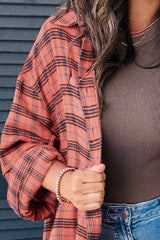 Full Size Plaid Collared Neck Long Sleeve Shirt