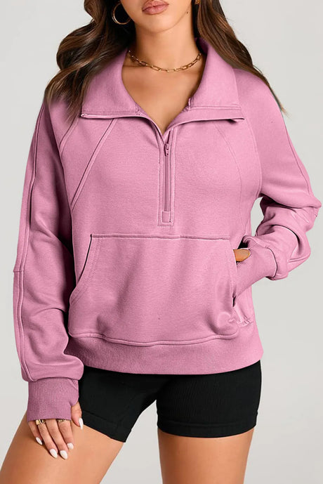 Half Zip Long Sleeve Sweatshirt