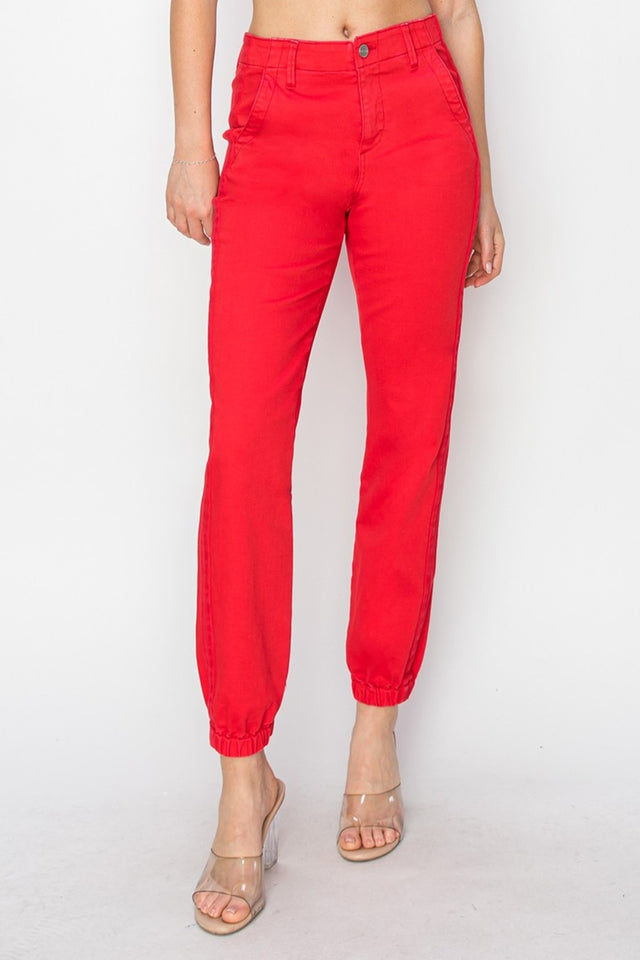 RISEN Full Size High Waisted Jogger Jeans | Hanalas