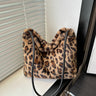 Leopard Furry Shoulder Bag | Hanalas