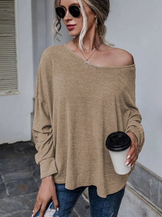 Full Size Double Tie Drop Shoulder Long Sleeve T-Shirt | Hanalas