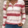 Contrast Striped V-Neck Long Sleeve T-Shirt | Hanalas