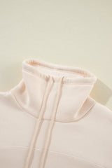 Drawstring Turtleneck Long Sleeve Sweatshirt