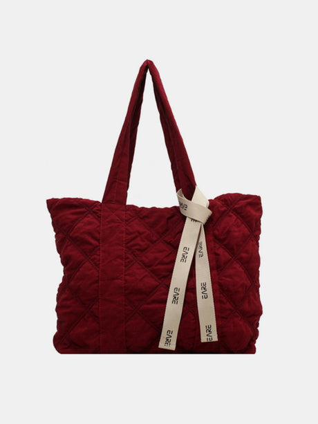 Quilted Nylon Large Tote Bag Trendsi Hanalas