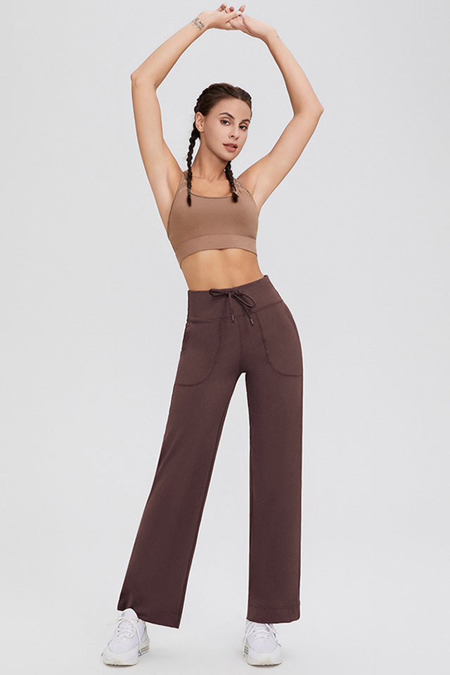 Basic Bae Full Size Drawstring High Waist Pants with Pockets | Hanalas