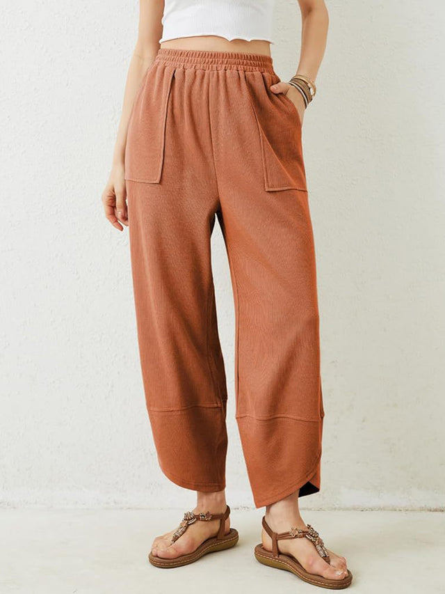 Lovelet Elastic Waist Wide Leg Pants | Hanalas