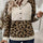 Leopard Half Button Long Sleeve Hoodie | Hanalas