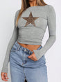 Devine Star Round Neck Long Sleeve T-Shirt | Hanalas