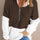 Color Block Half Zip Long Sleeve Fuzzy Sweatshirt | Hanalas