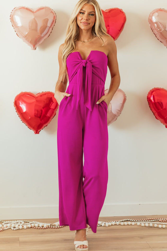 Tied Tube Wide Leg Jumpsuit | Hanalas