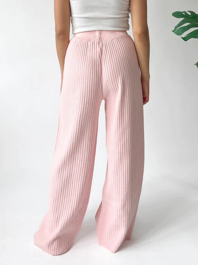 Ribbed Wide Leg Sweater Pants | Hanalas