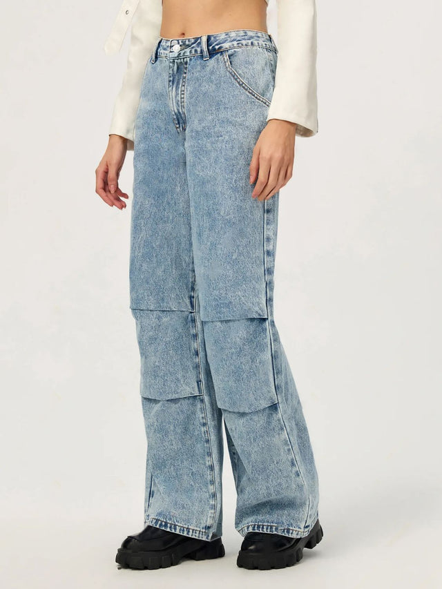 Wide Leg Jeans with Pockets | Hanalas