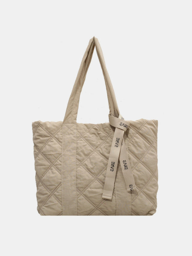 Quilted Nylon Large Tote Bag Trendsi Hanalas