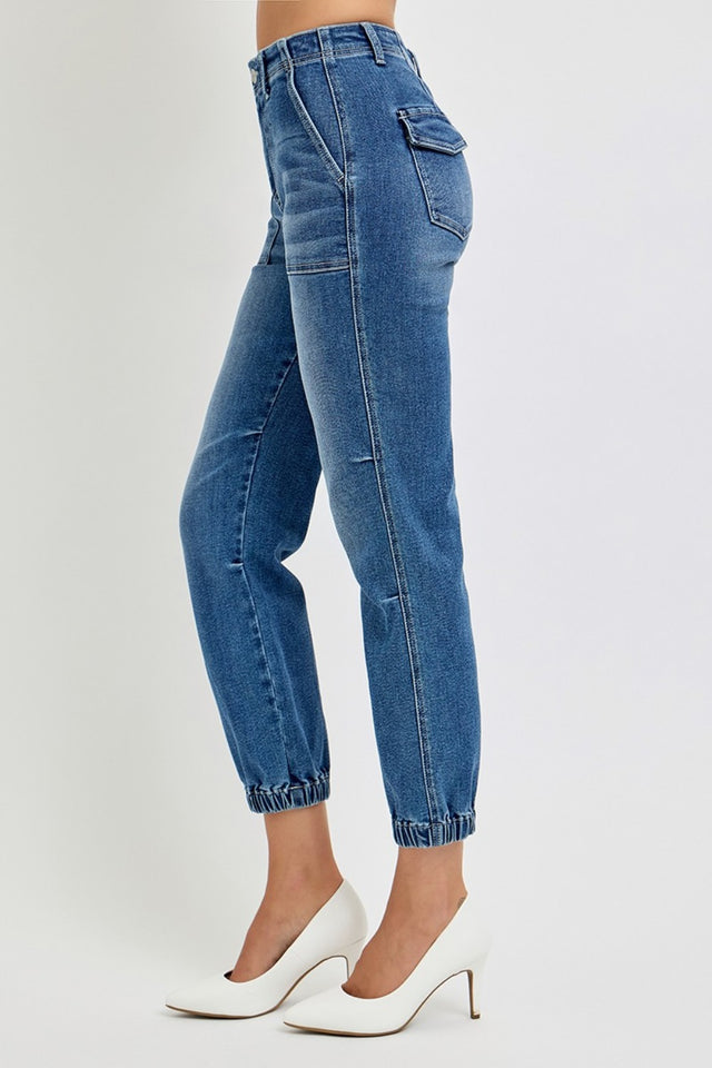 RISEN Full Size High Rise Ankle Jogger Jeans | Hanalas