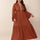 Plus Size Ruffled Notched Long Sleeve Midi Dress Trendsi Hanalas