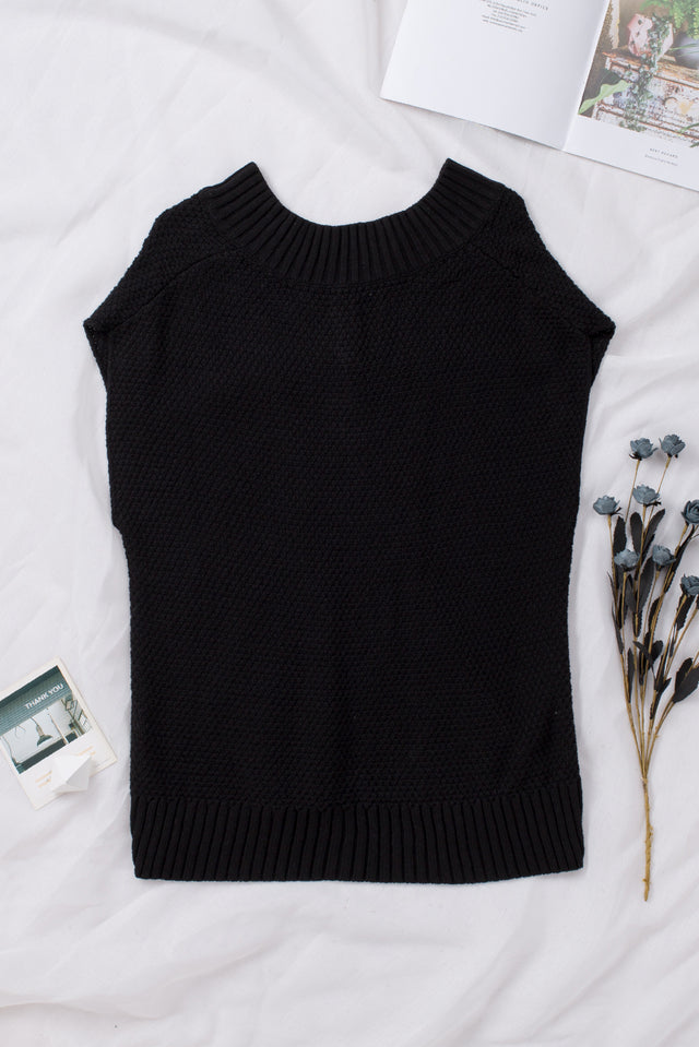 Cable-Knit V-Neck Sweater Vest | Hanalas