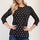 Celeste Full Size Polka Dot Round Neck Three-Quarter Sleeve T-Shirt | Hanalas