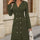 Double-Breasted Lapel Collar Long Sleeve Dress | Hanalas