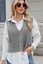 Cable-Knit V-Neck Sweater Vest | Hanalas