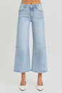 RISEN Full Size High Rise Seamed Detail Wide Leg Crop Jeans | Hanalas