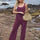 Hollow Out Round Neck Top and Pants Sweater Cover Up Set | Hanalas