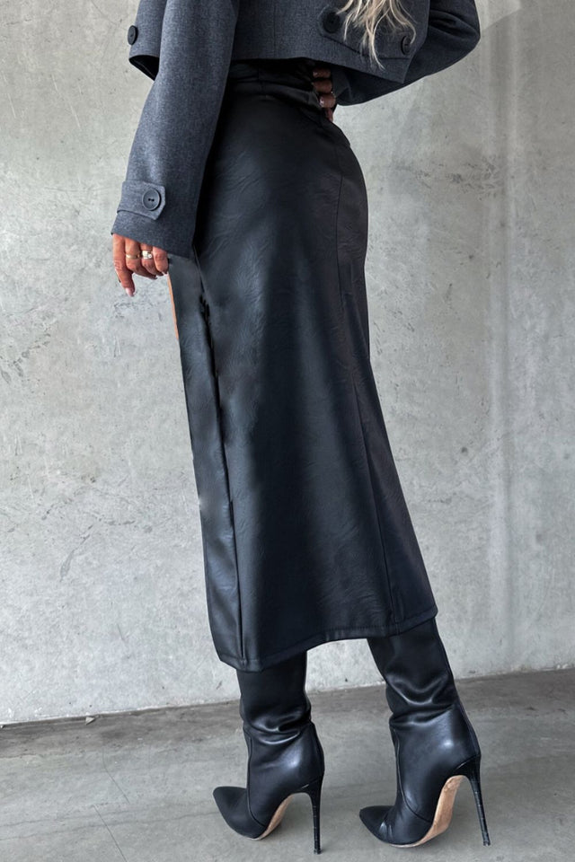 Slit Midi Skirt with Pockets | Hanalas