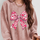 Valentine’s Day Bow Drop Shoulder Long Sleeve Sweatshirt | Hanalas