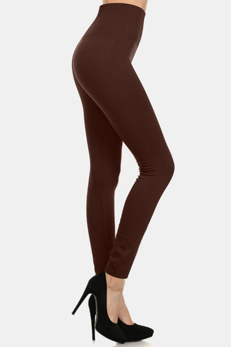 Yelete Full Size Seamless Fleece Lined Leggings | Hanalas