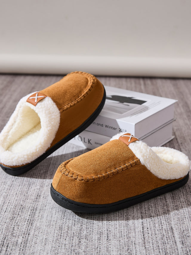 Contrast Round Toe Flat Slippers | Hanalas