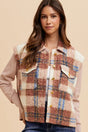 Annie Wear Faux Fur Plaid Button Up Jacket | Hanalas