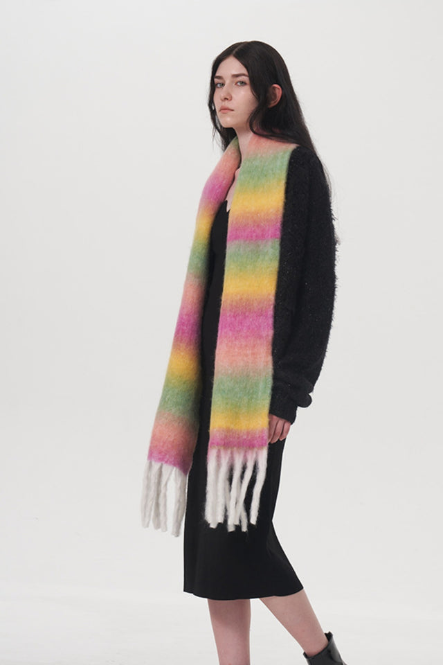 Fringe Gradient Thermal Scarf | Hanalas