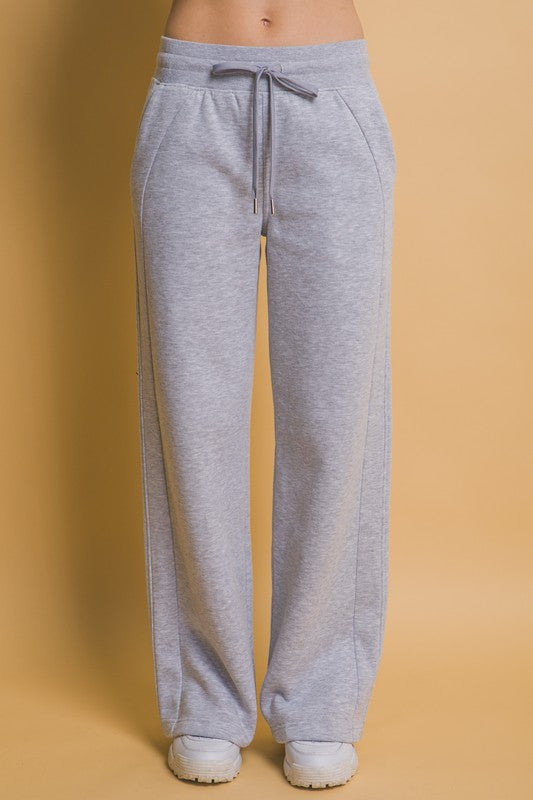 Love Tree Drawstring Wide Leg Sweatpants with Pockets | Hanalas