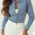 Button Up Long Sleeve Denim Top Trendsi Hanalas