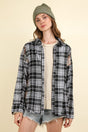 VERY J Contrast Plaid Raw Detail Shirt | Hanalas