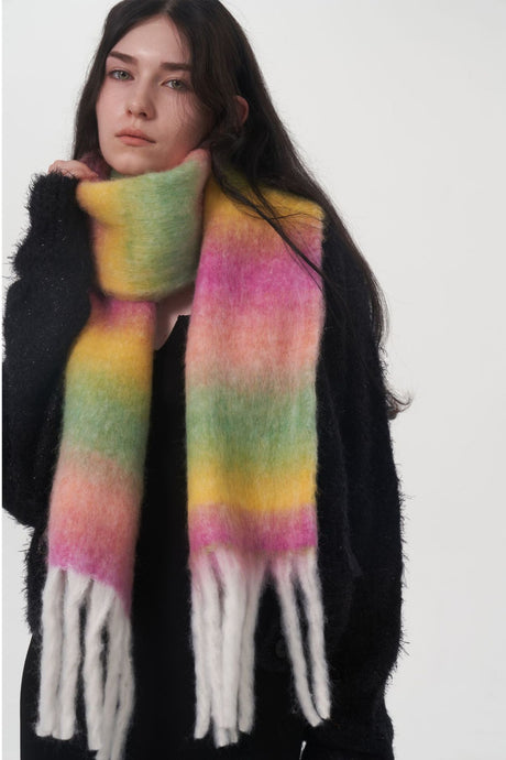 Fringe Gradient Thermal Scarf | Hanalas