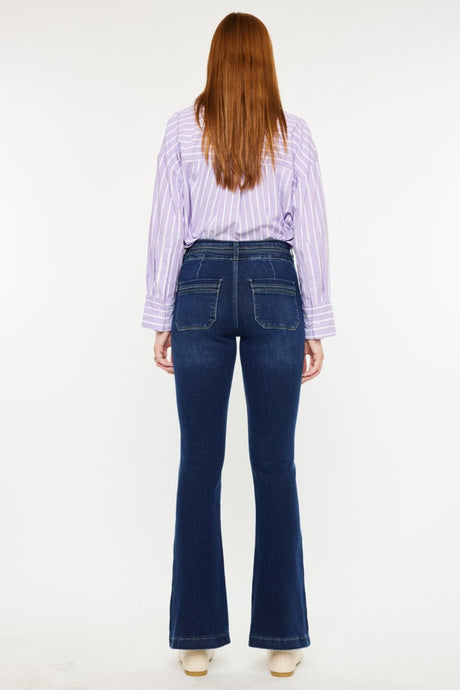 Kancan High Rise Double Waistband Flare Jeans | Hanalas