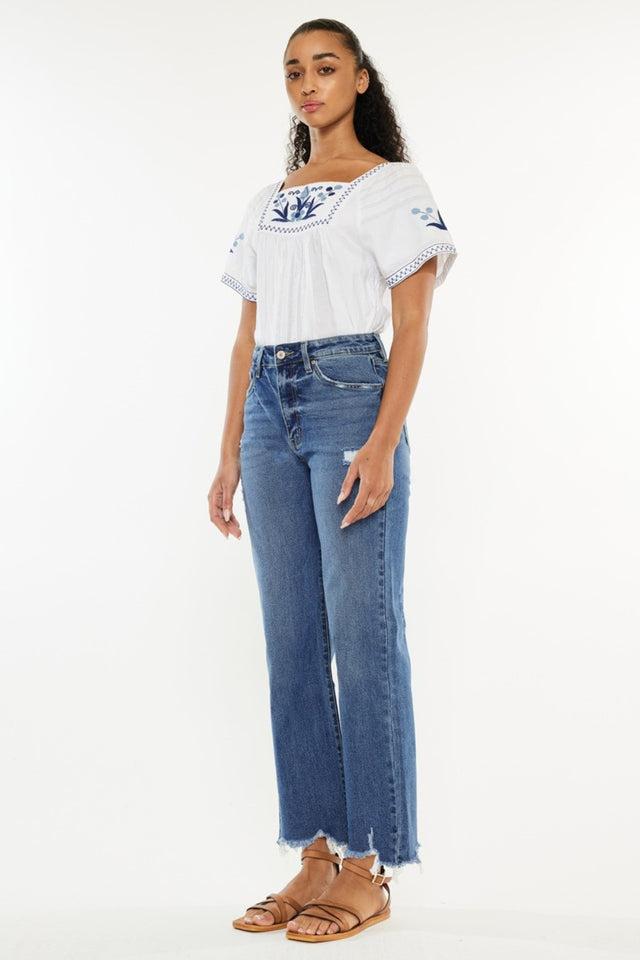 Kancan Full Size High Rise Slim Wide Leg Jeans | Hanalas