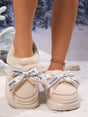 Bow Suede Platform Plush Slippers Trendsi Hanalas