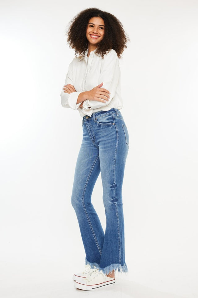 Kancan High Rise Frayed Hem Jeans | Hanalas