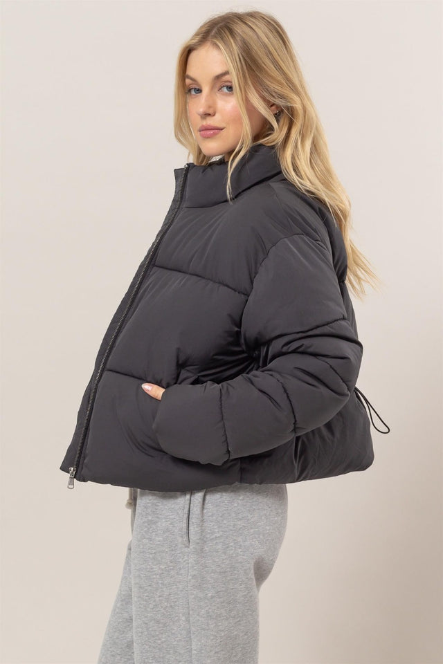 HYFVE Quilted Back Drawstring Puffer Jacket | Hanalas