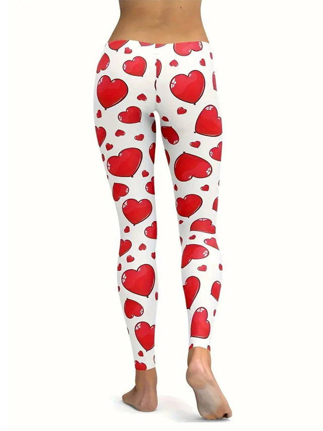 Heart Print Skinny Pants | Hanalas