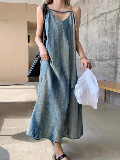 Gradient V-Neck Maxi Cami Dress | Hanalas
