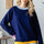 First Love Contrast Ribbed Round Neck Long Sleeve Sweater | Hanalas