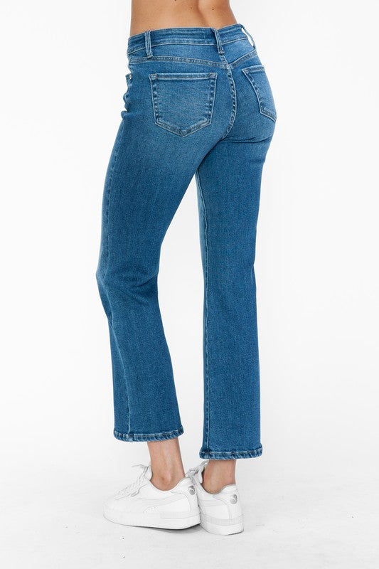 bytos Full Size Cat's Whiskers Mid Rise Ankle Jeans | Hanalas